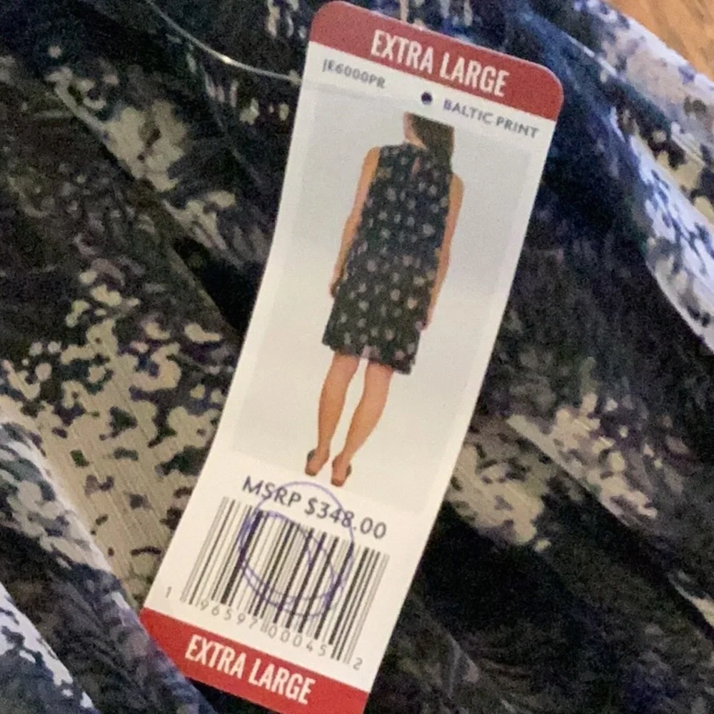 Joie Mini Dress Size Large Blue Baltic Print Shift Sleeveless Flowy NWT